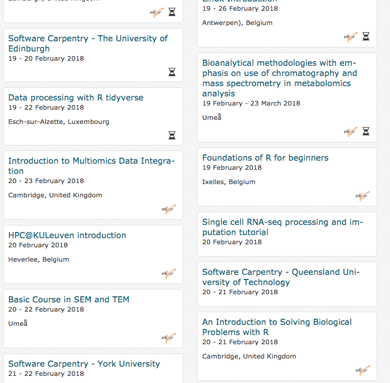 events listing