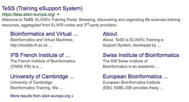 search results