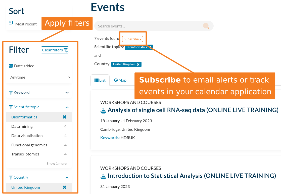 Subscriptions manager page