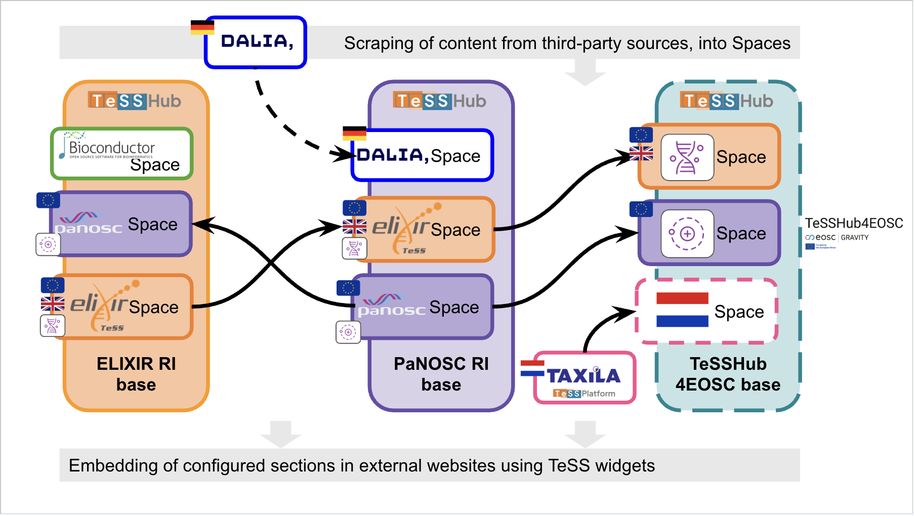 Graphic of TeSSHub relationships